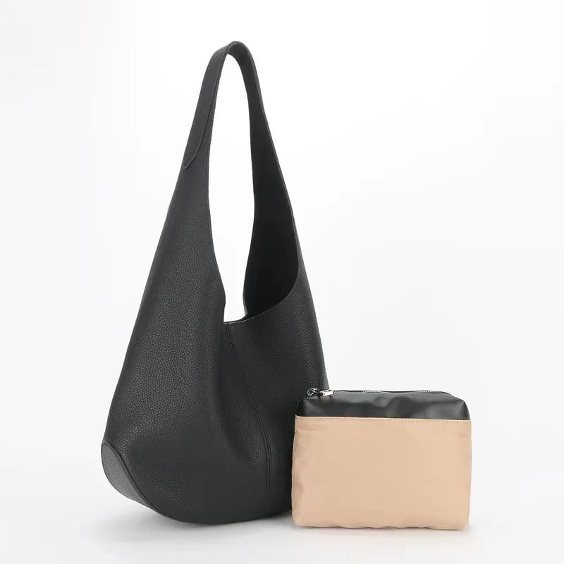 Women's Soft Leather Bucket Shoulder Bag