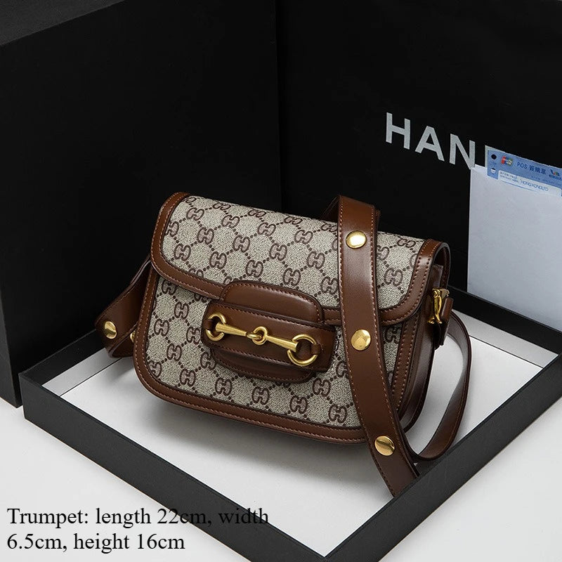 Women's Genuine Leather Saddle Bag – Crossbody Shoulder Bag