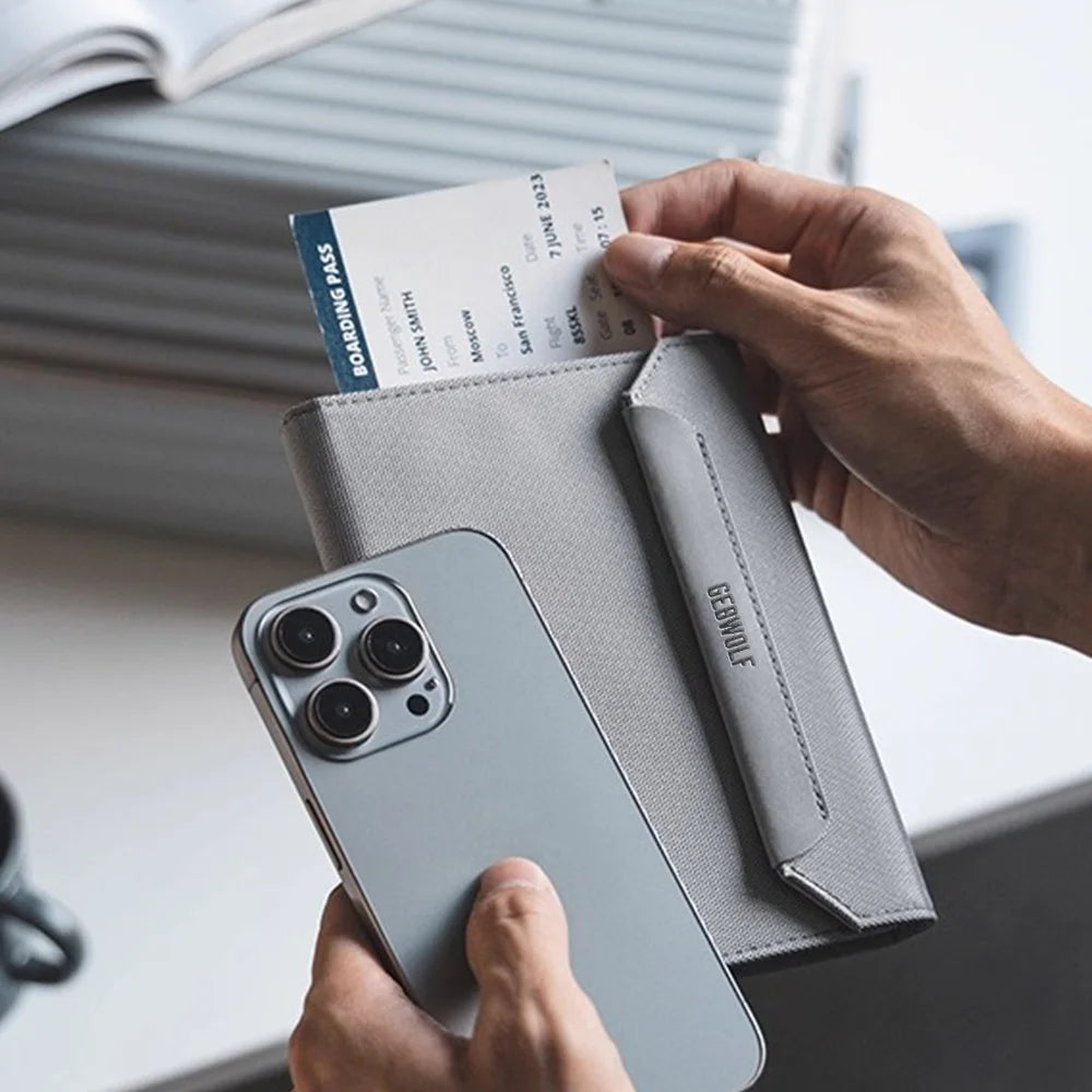 RFID Blocking Passport Holder with Magnetic Closure & SIM Card Slot