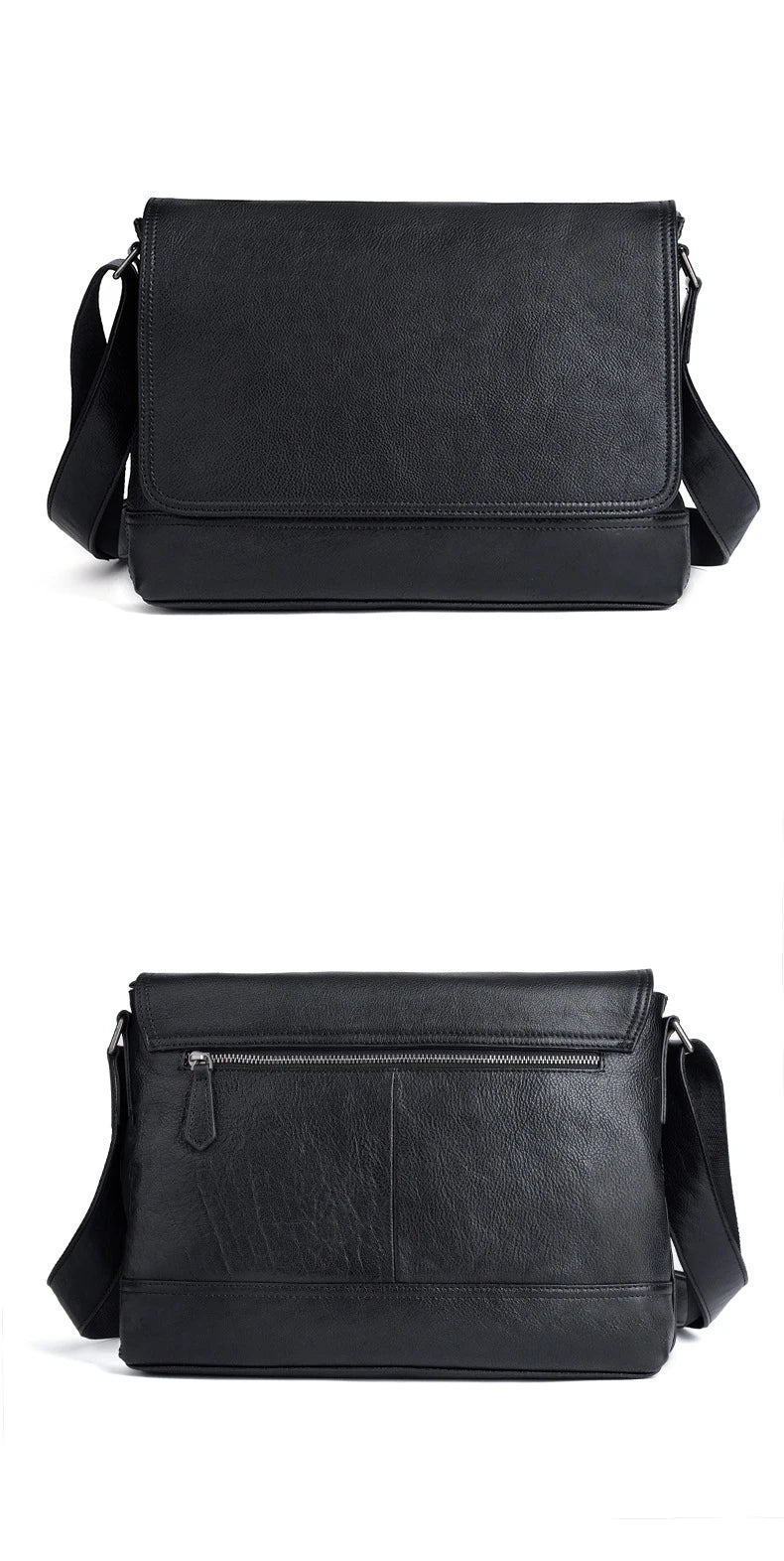 Men's Genuine Leather Briefcase – Large Capacity Shoulder Messenger Bag