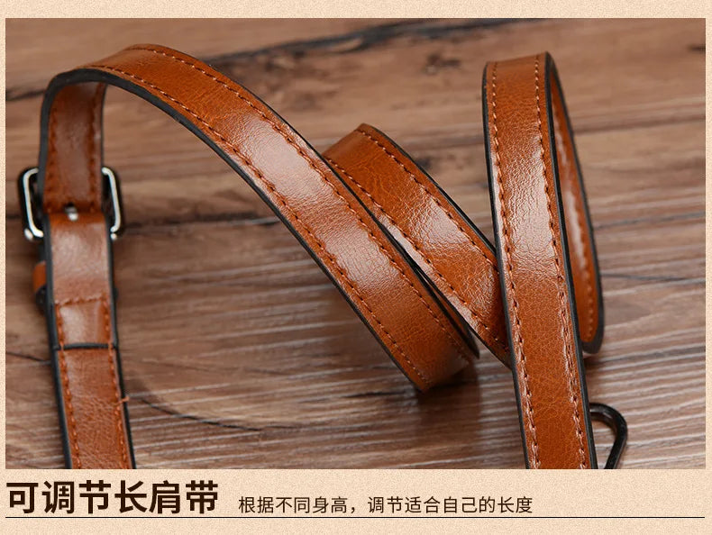Women's Slouchy Waxed Leather Convertible Shoulder Bag