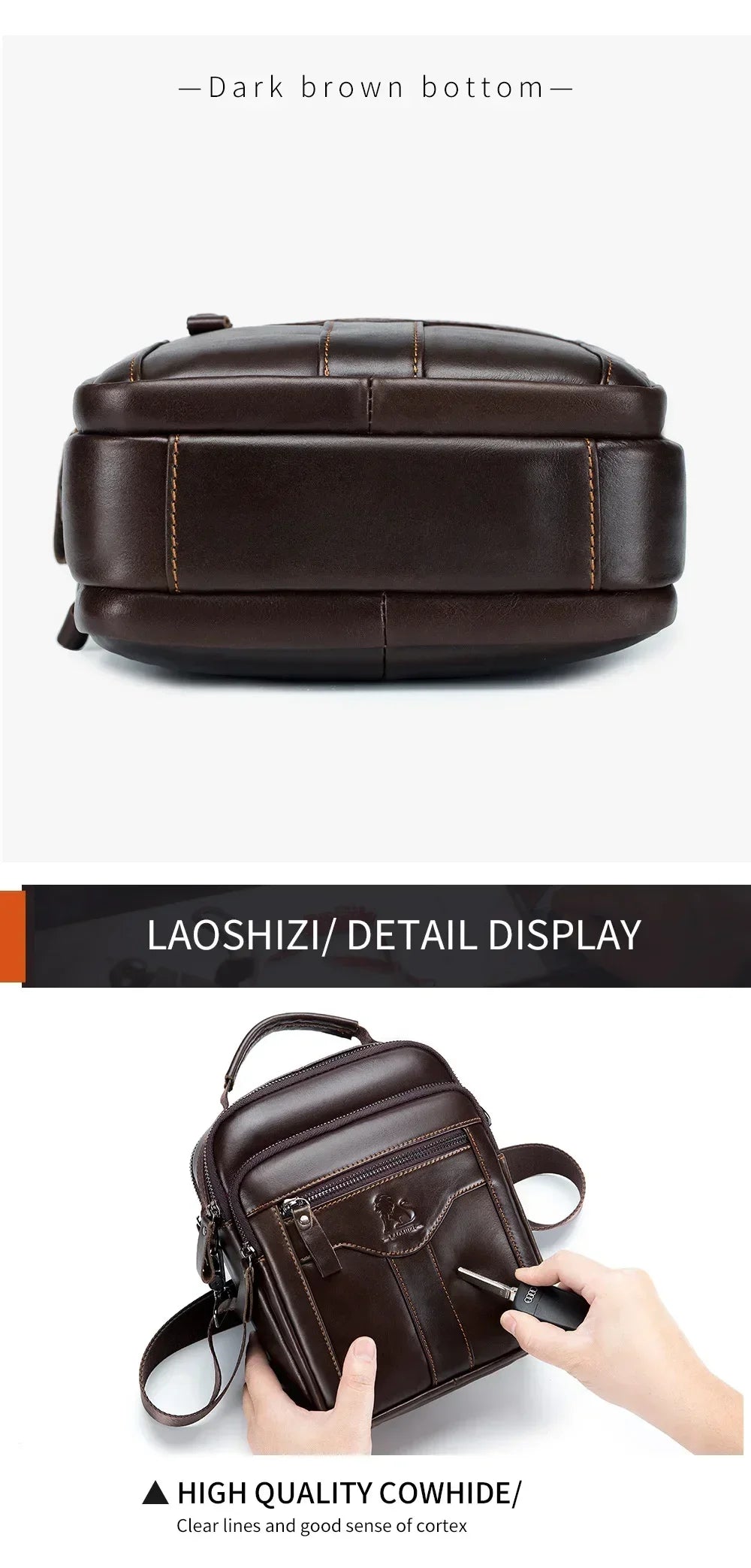 Genuine Leather Crossbody Messenger Bag – Luxury Satchel