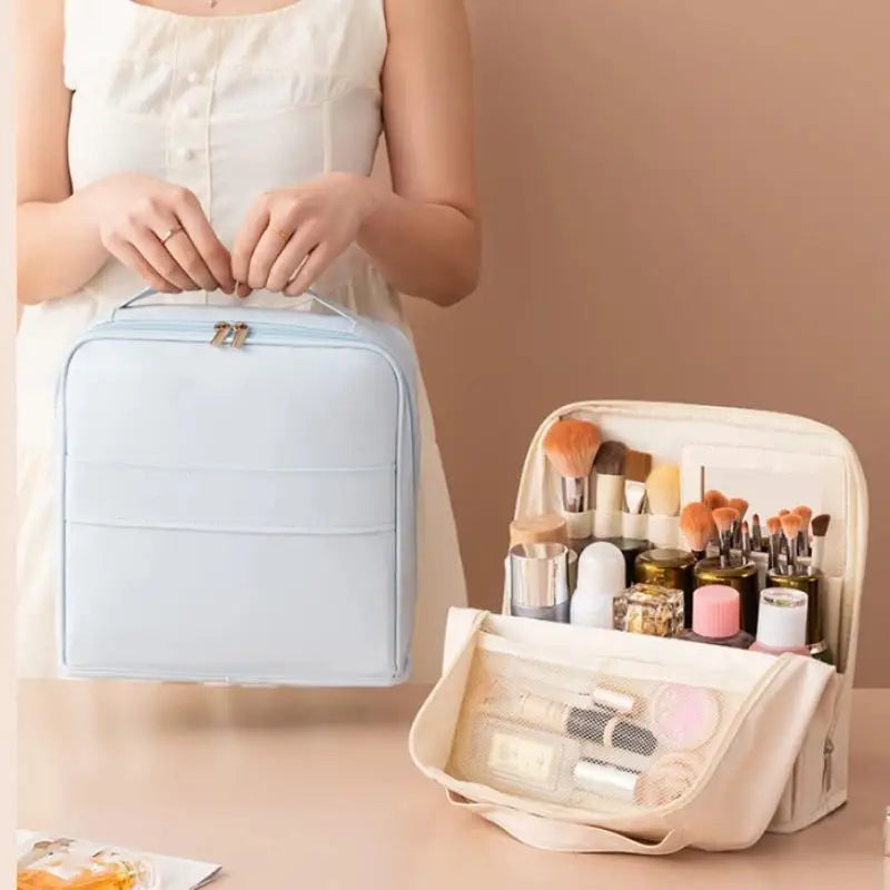 Upright Waterproof Cosmetic Organiser with Mirror