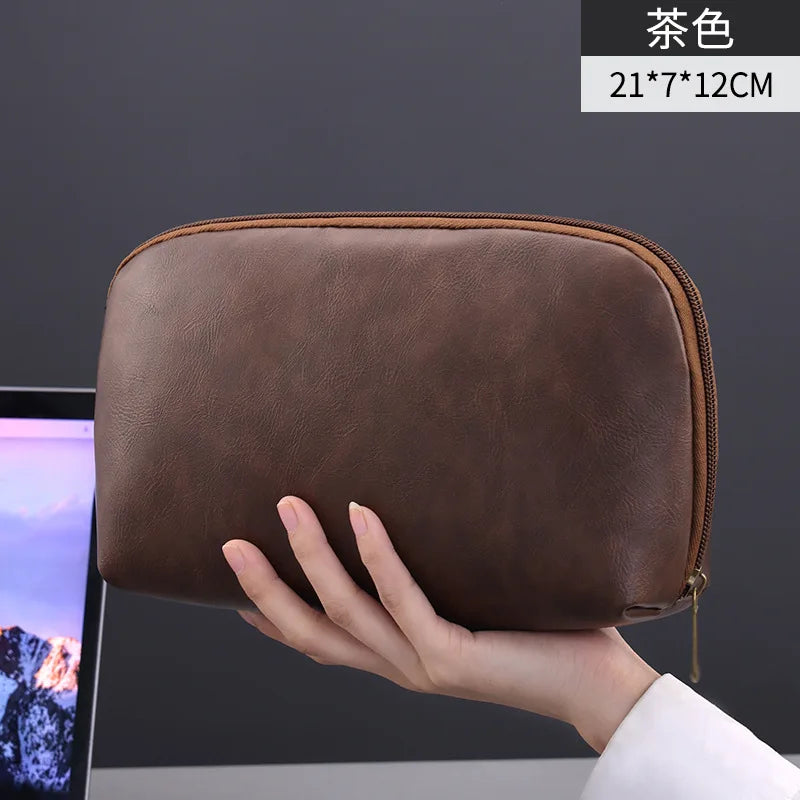 Northbound Tech Pouch — Large Leather Cable Organiser Bag