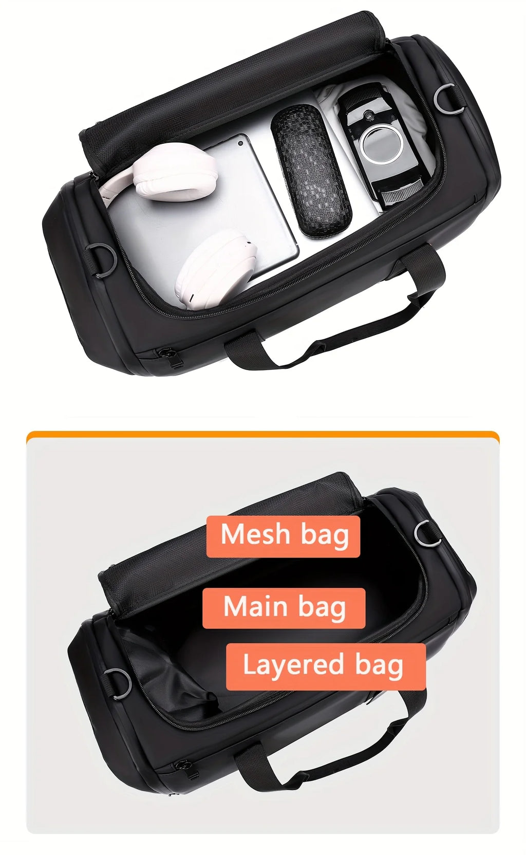 Large Travel Duffel Bag — Sports Gym & Weekend Overnight Bag