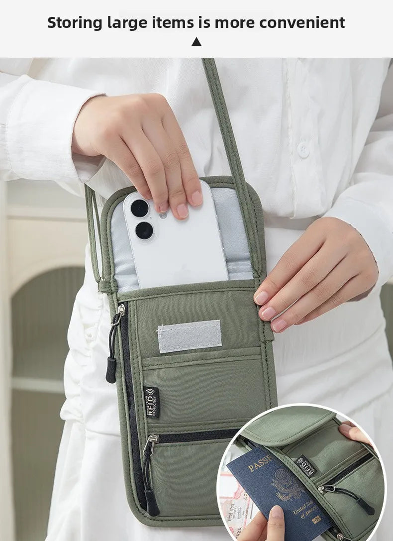 Portable Passport & ID Card Holder with Lanyard – Travel Crossbody Organiser