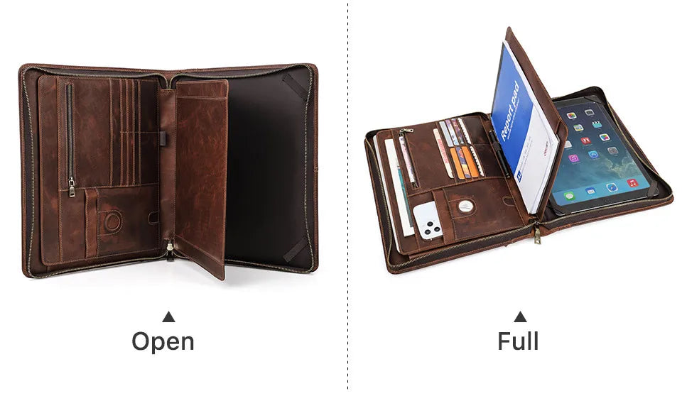 Northbound Leather Portfolio Briefcase — Document Organiser & Travel Folio