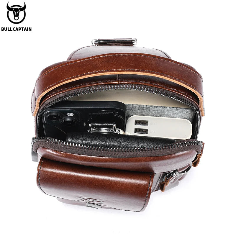 Waxed Canvas Chest Bag — Multi-Pocket Crossbody Sling for Travel