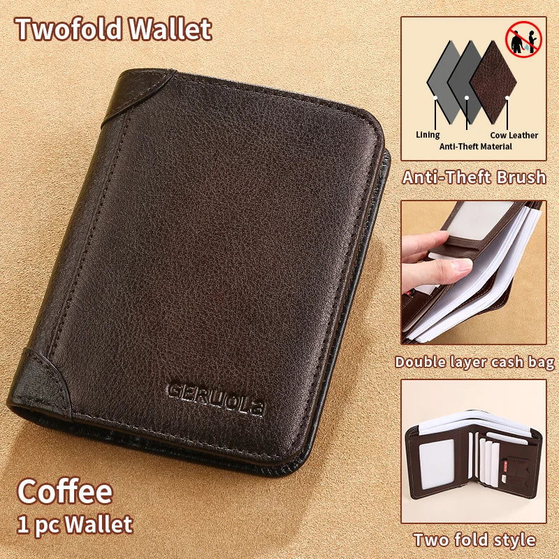 Slim RFID Leather Wallet – Bifold or Trifold