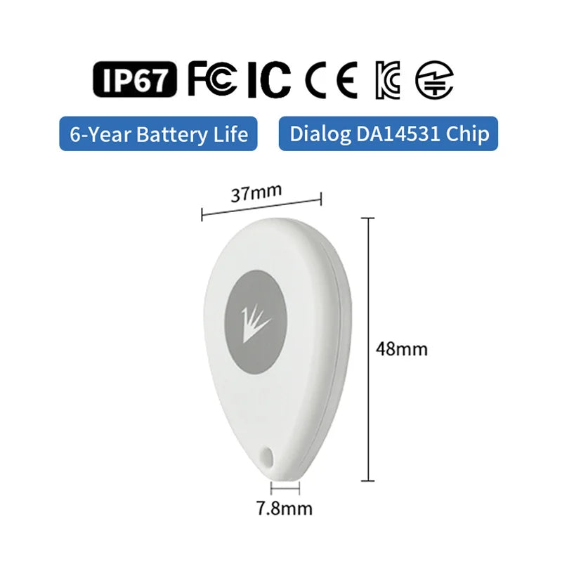 Waterproof Bluetooth Tracker — IP67 Smart Tag for Luggage & Keys