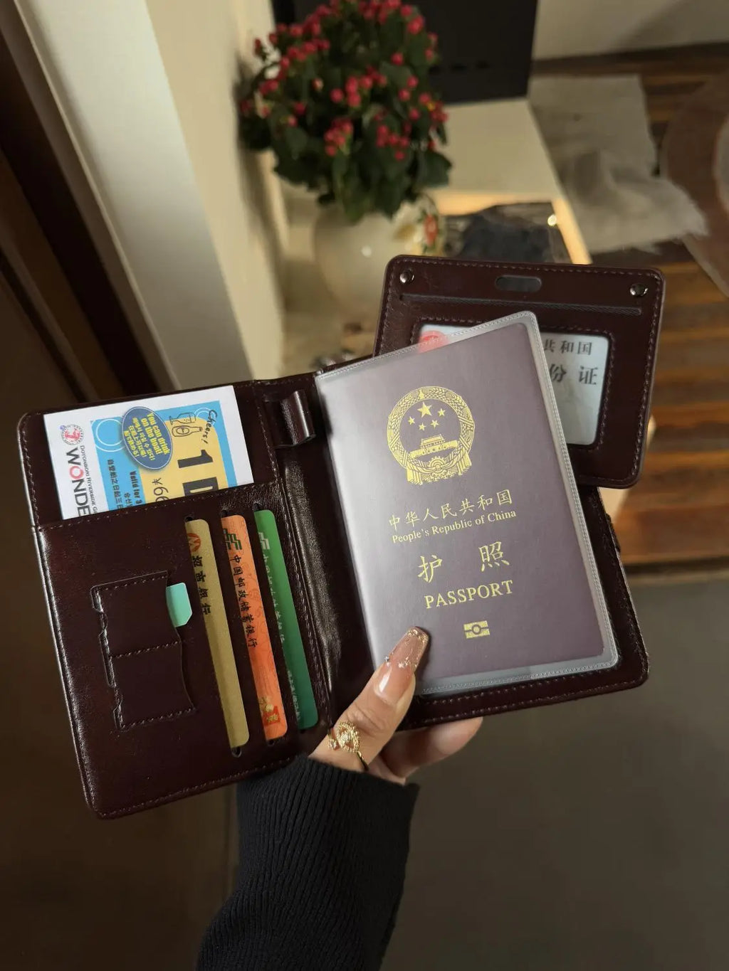 Leather Passport Cover & Travel Document Organiser – Card & Ticket Holder
