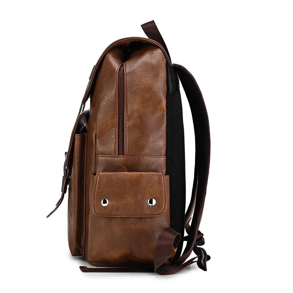 Crazy Horse Leather Backpack — Large Capacity Vintage Rucksack