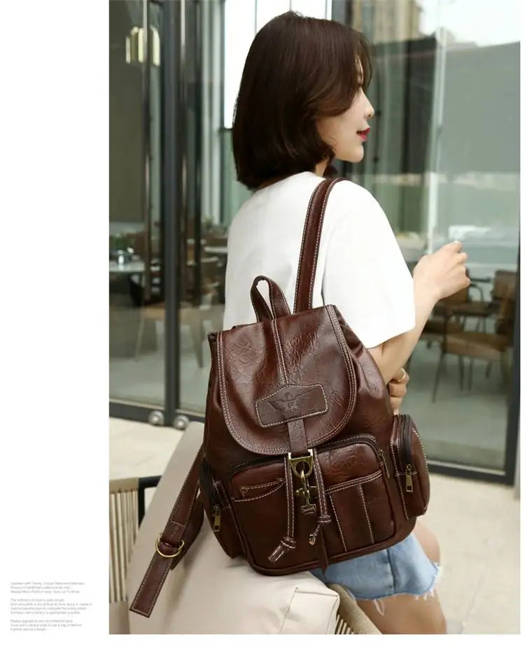 Retro Casual Travel Backpack — Waterproof Foldable Polyester Rucksack