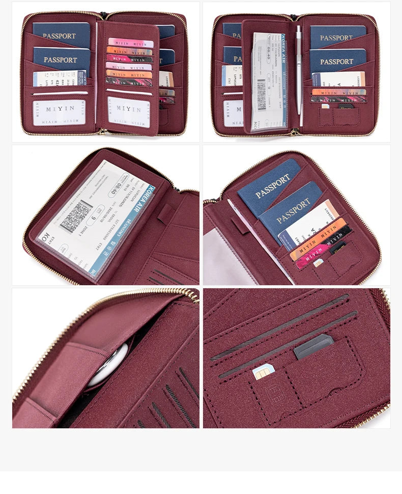 RFID Anti-Theft Zipped Passport Holder & Travel Organiser – Unisex