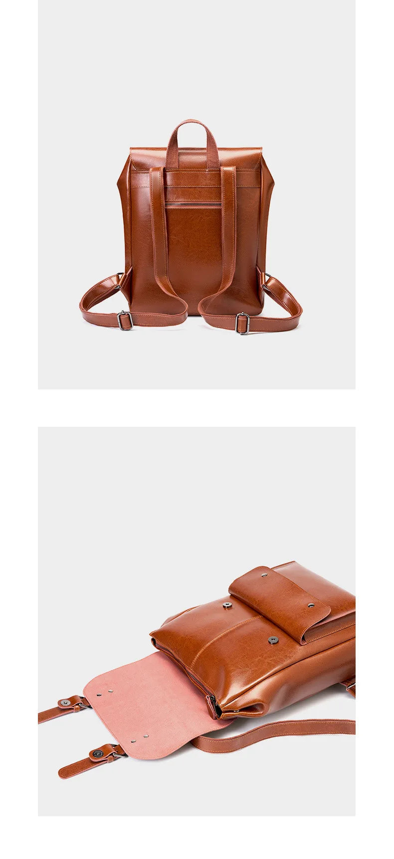 Women Genuine Leather Backpack Durable Cowhide Laptop Bag 14 Inch Multiple Pocket British Vintage College Style Unisex Rucksack