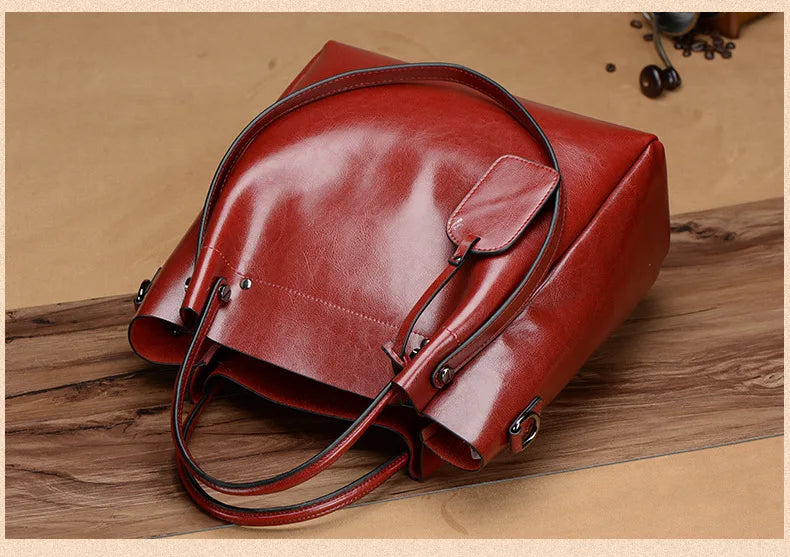 Women's Slouchy Waxed Leather Convertible Shoulder Bag