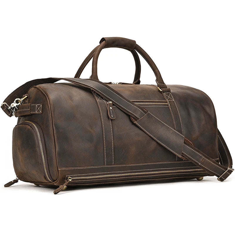 Men's Genuine Leather Duffle Bag