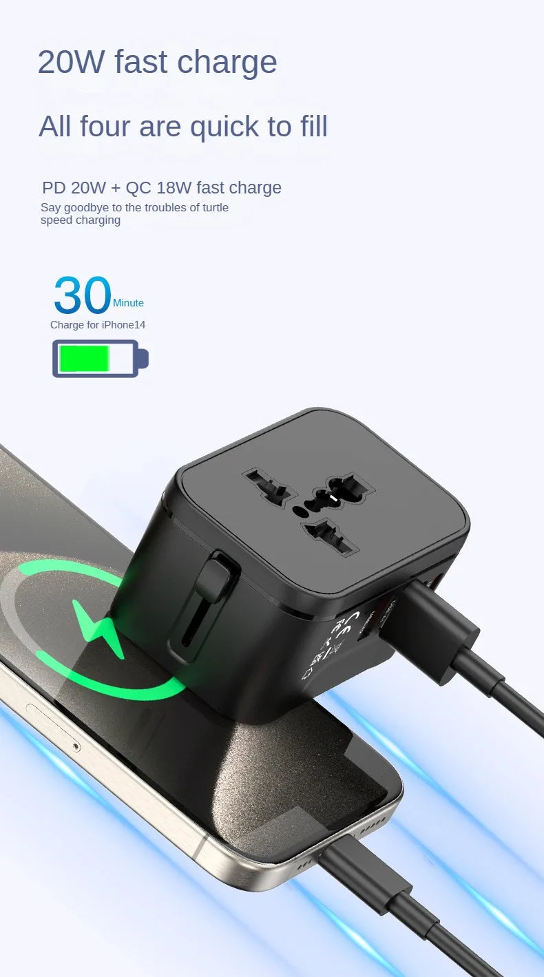 Northbound Multi-Port Travel Charger — Fast Charge Worldwide Adapter