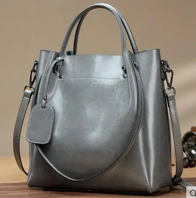 Women's Slouchy Waxed Leather Convertible Shoulder Bag