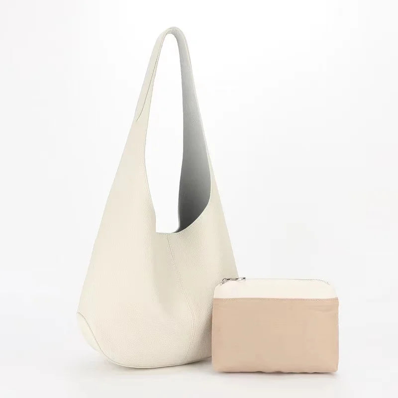 Women's Soft Leather Bucket Shoulder Bag