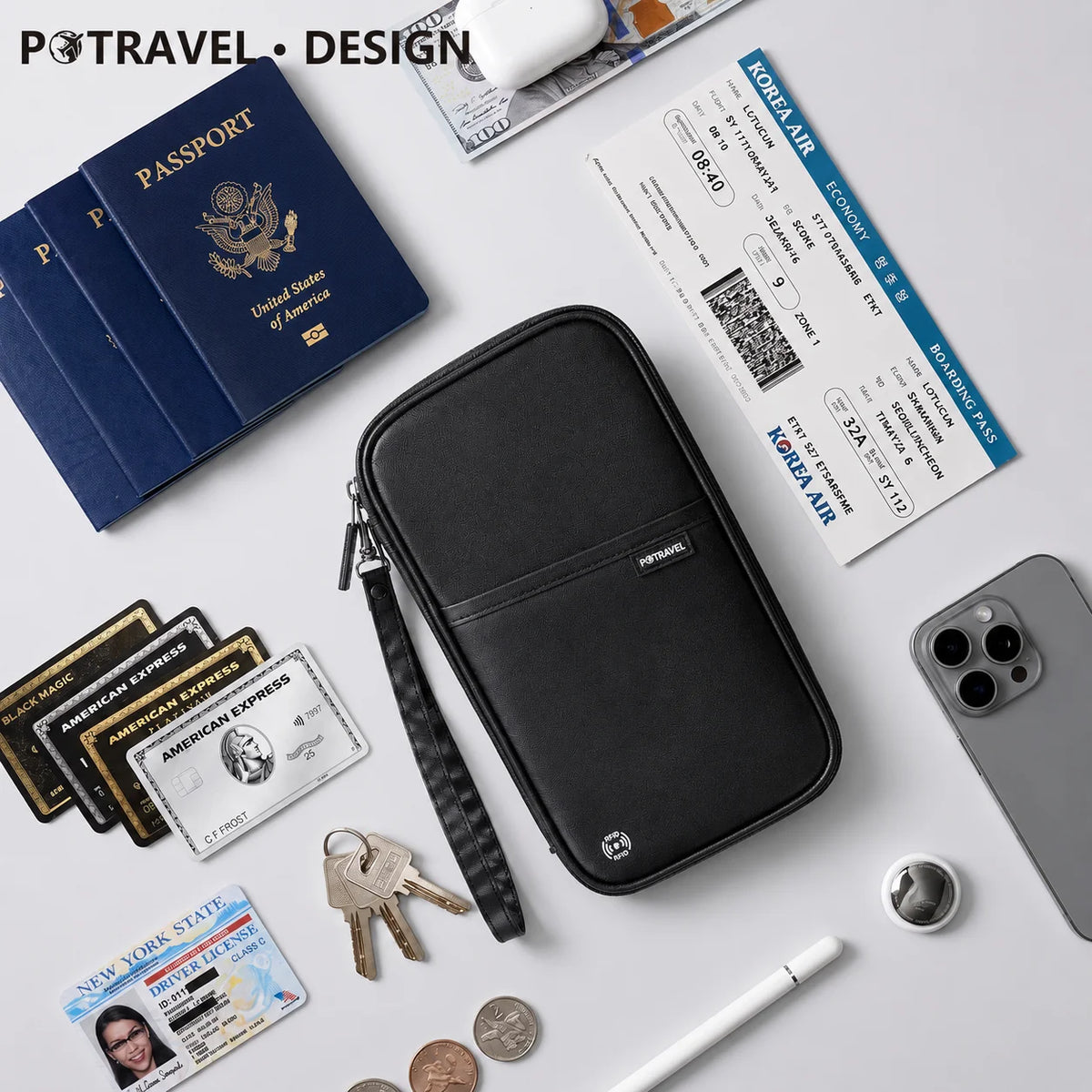 RFID Travel Passport Holder — Waterproof Document Wallet