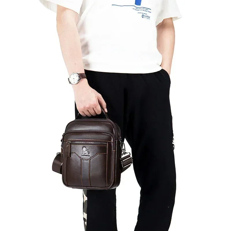 Genuine Leather Crossbody Messenger Bag – Luxury Satchel