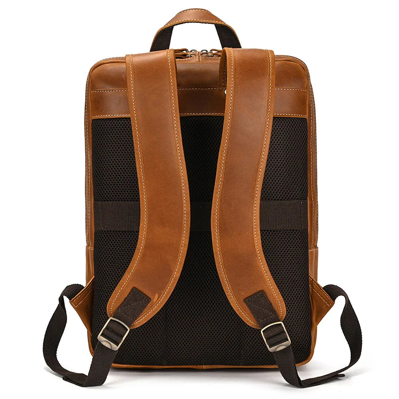 Unisex Vintage Crazy Horse Leather Backpack