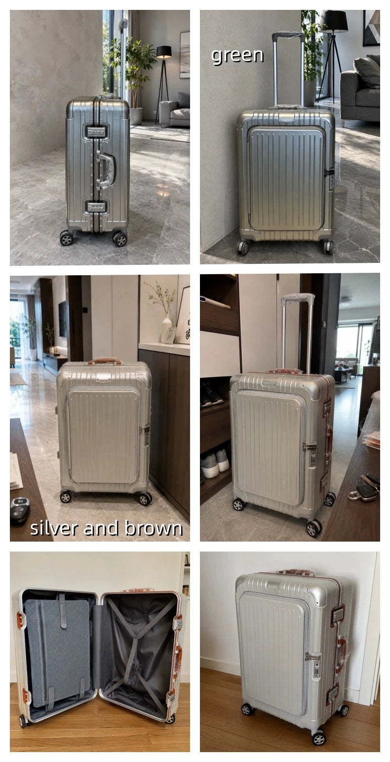Carry-On Suitcase with Front Pocket — TSA Lock Rolling Luggage 20/24/28"
