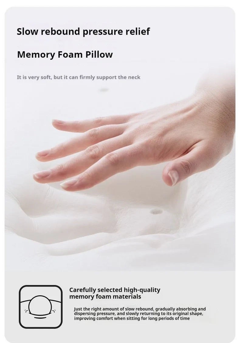 Memory Foam Travel Pillow — Soft Neck Cushion for Flights & Long Journeys