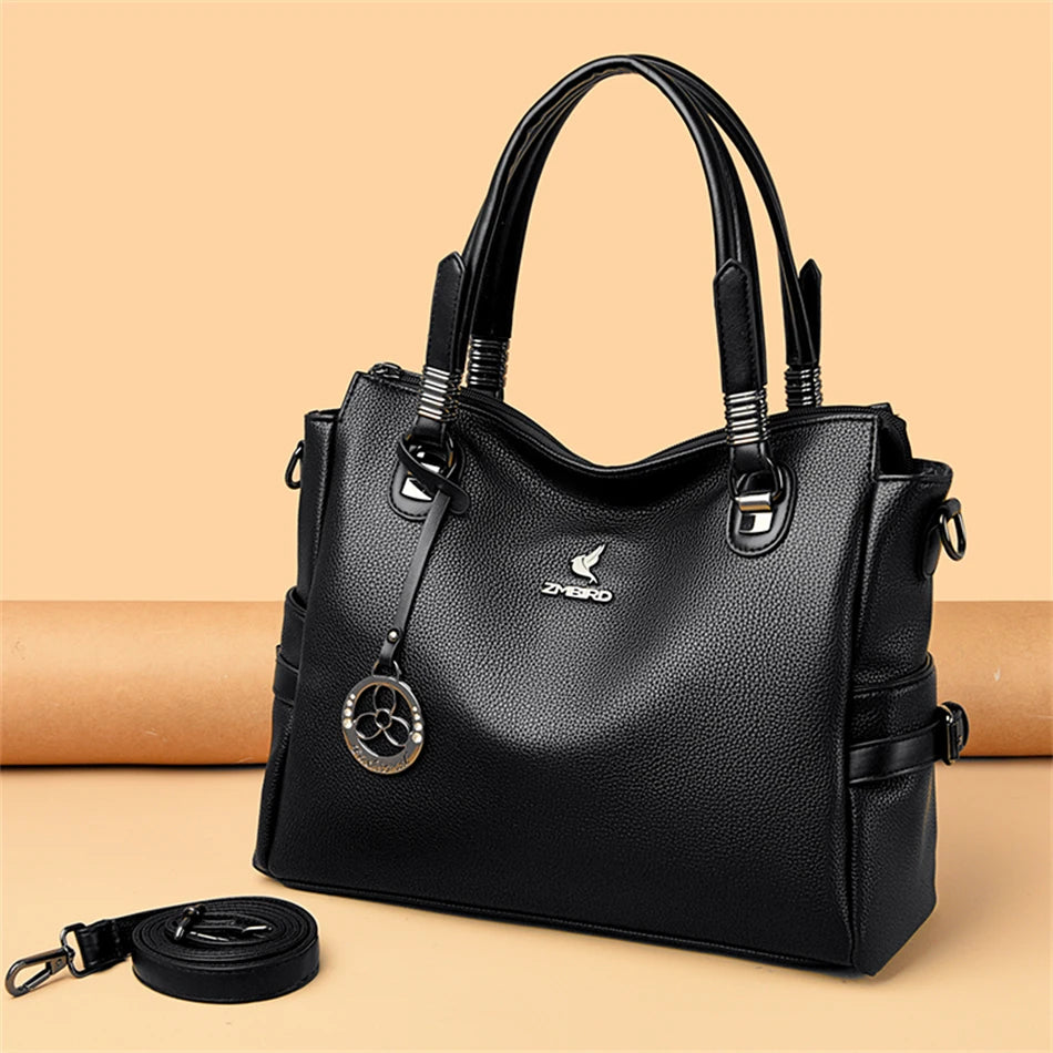 Women's Genuine Leather Crossbody Shoulder Bag – Large Luxury Handbag