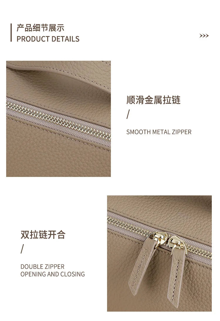 Genuine Leather Travel Cosmetic Bag