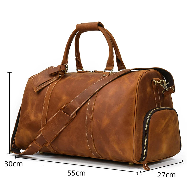 Men's Genuine Leather Duffle Bag