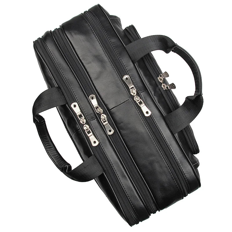 Men's Leather Shoulder Briefcase