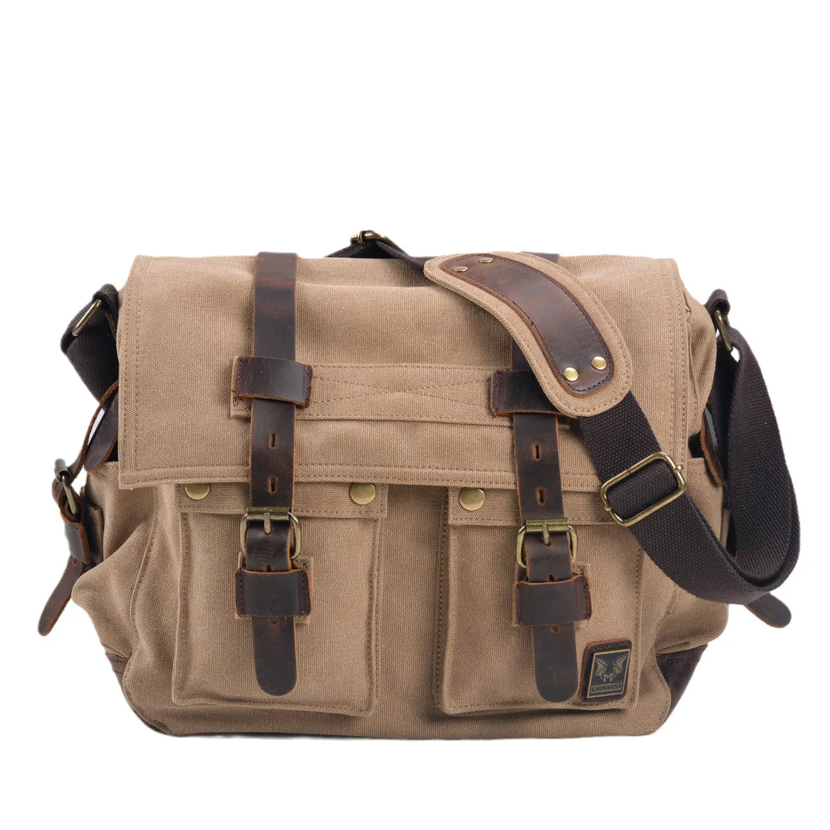 Vintage Canvas & Leather Messenger Bag