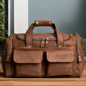 Vintage Leather Travel Messenger Bag