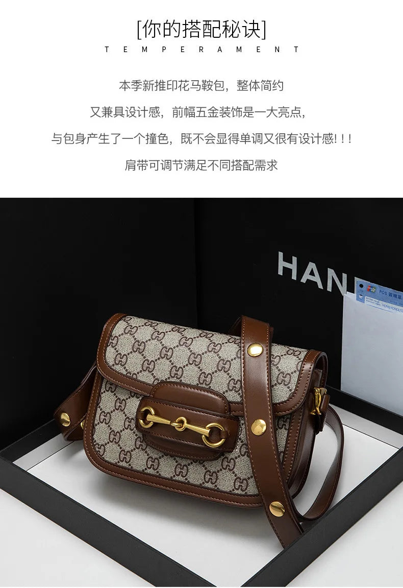 Women's Genuine Leather Saddle Bag – Crossbody Shoulder Bag