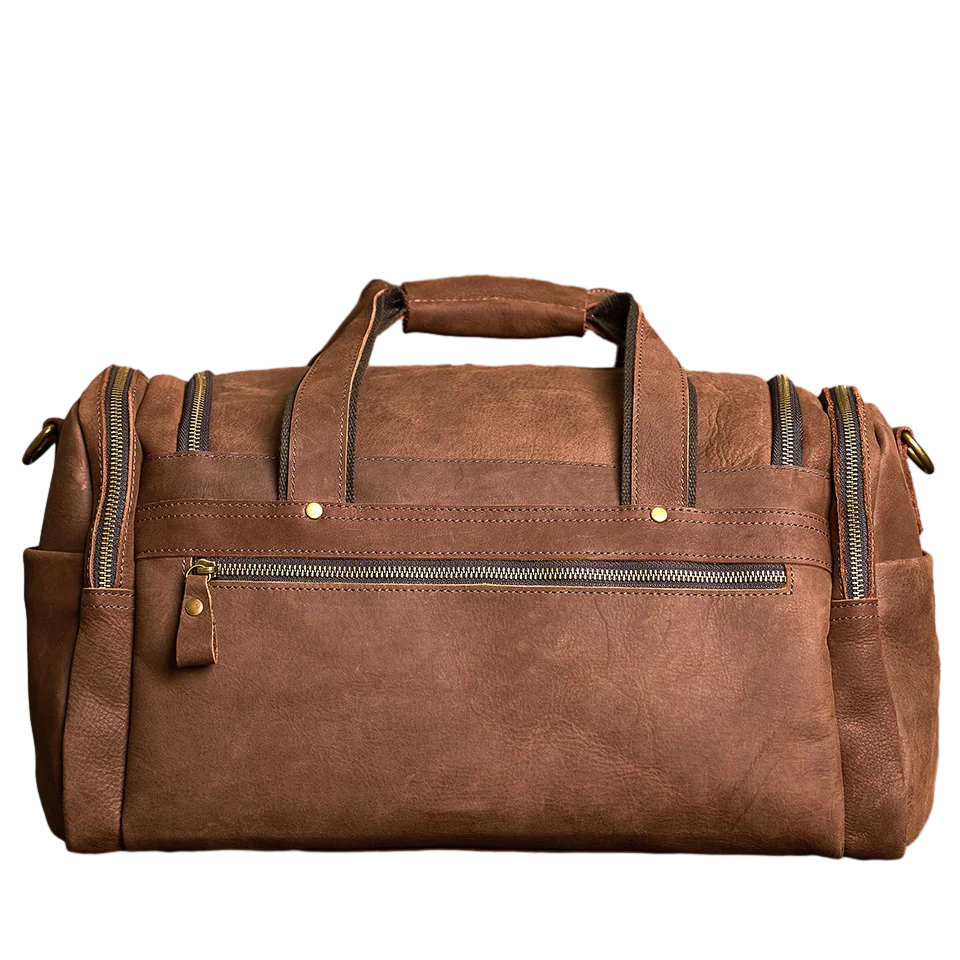 Vintage Leather Travel Messenger Bag