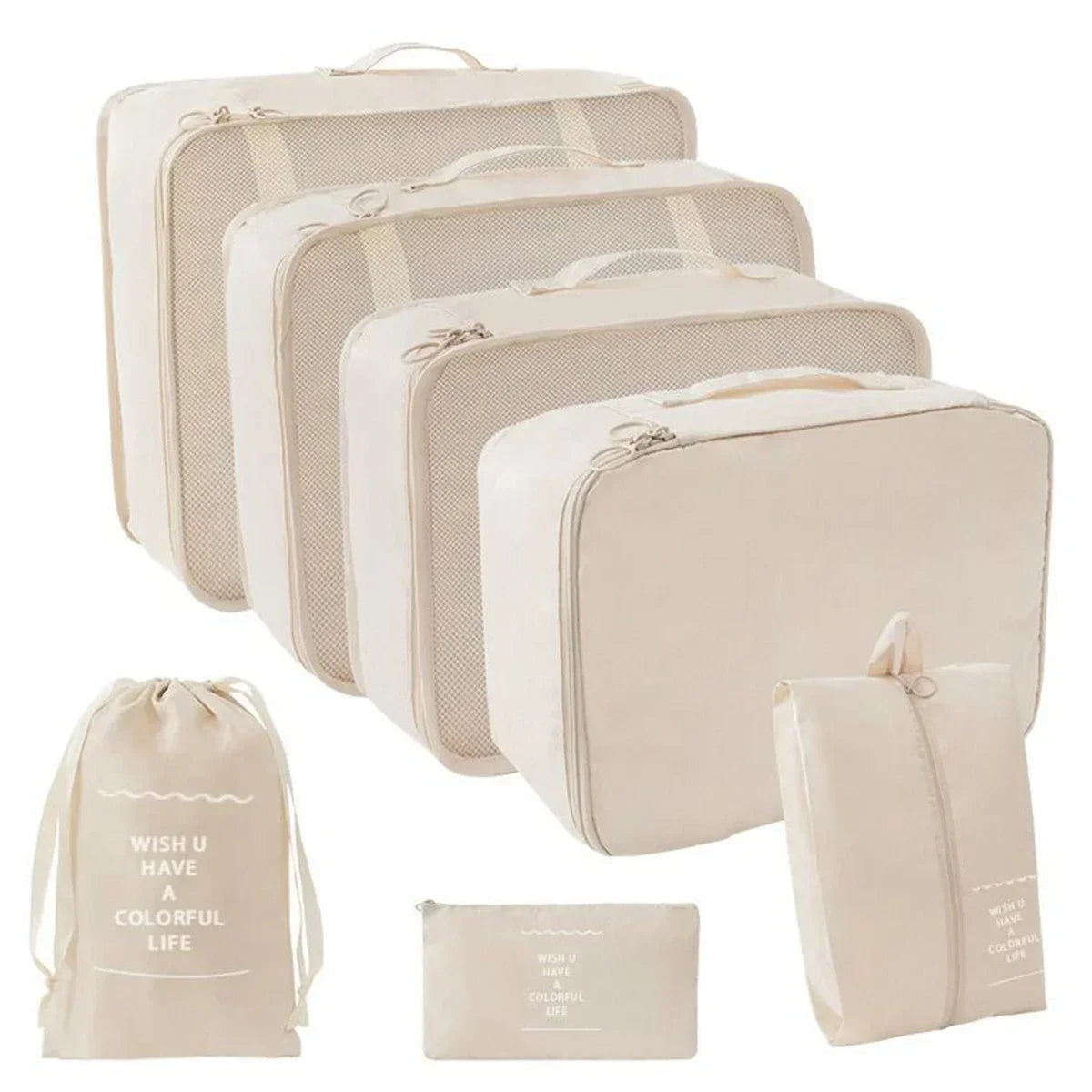 7-Piece Transparent Compression Packing Cubes – Luggage Organiser Set