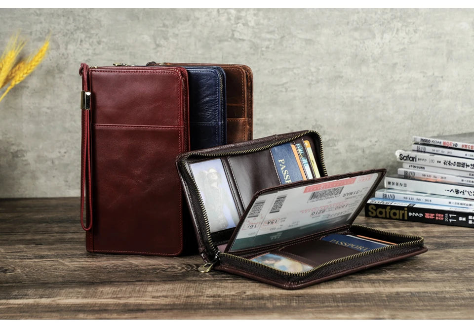 Leather Family Passport Clutch