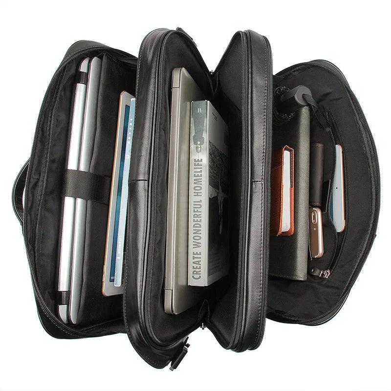 Men's Leather Shoulder Briefcase