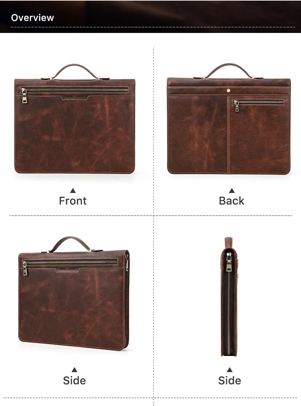 Northbound Leather Portfolio Briefcase — Document Organiser & Travel Folio