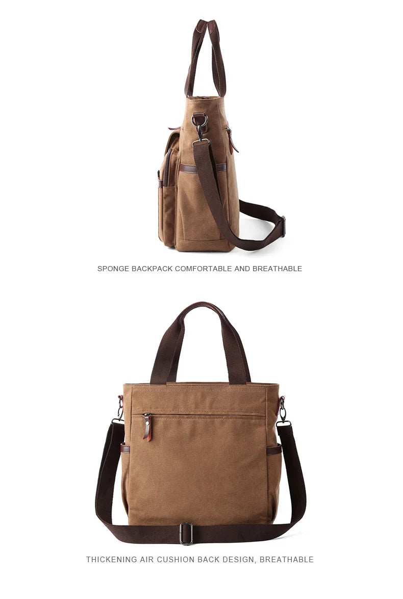 Canvas Messenger Bag for Travel & Work