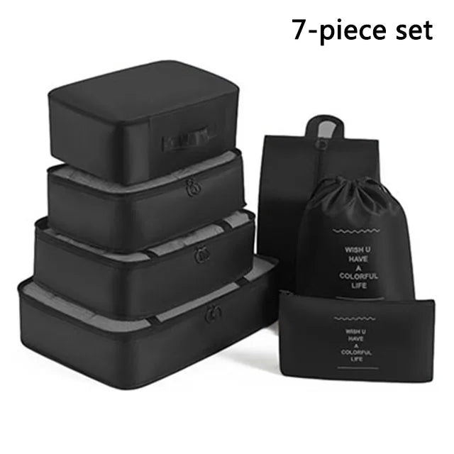 Travel Storage Bags Set – Clothes, Toiletries & Shoes Packing Organisers