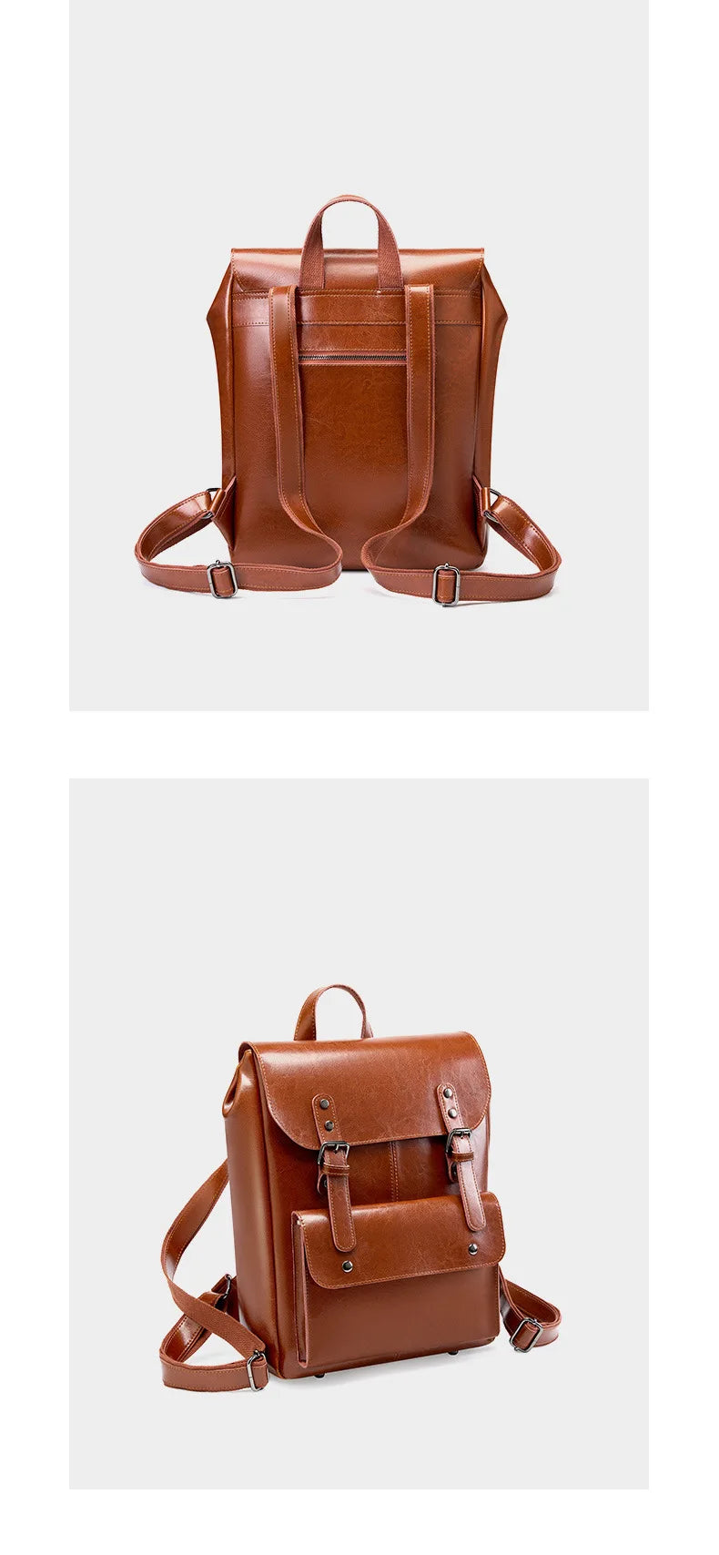 Women Genuine Leather Backpack Durable Cowhide Laptop Bag 14 Inch Multiple Pocket British Vintage College Style Unisex Rucksack