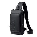 Men's Crossbody Chest Bag — Anti-Theft PU Leather Shoulder Bag