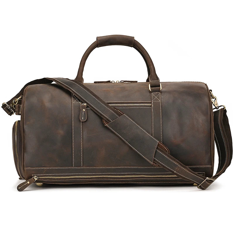 Men's Genuine Leather Duffle Bag