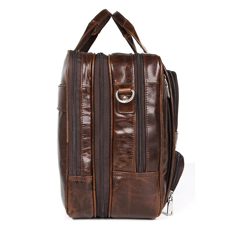Men's Leather Shoulder Briefcase