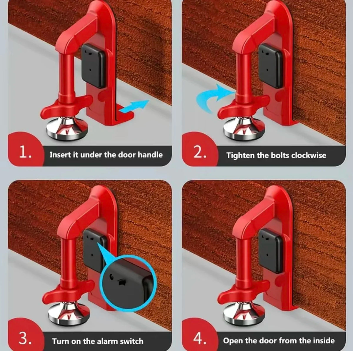 Portable Alloy Door Stopper with Optional Alarm