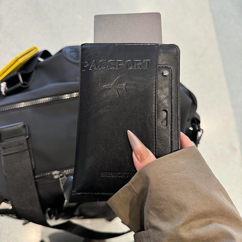 Leather Passport Cover & Travel Document Organiser – Card & Ticket Holder