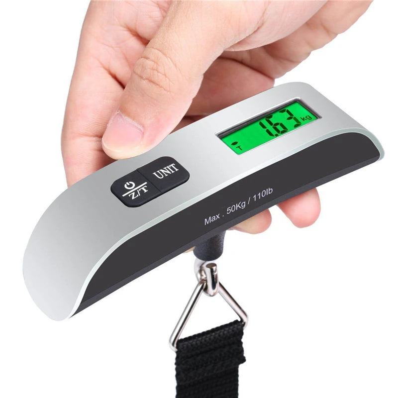 Portable Digital Luggage Scale — 110lb/50kg LCD Hanging Weigher